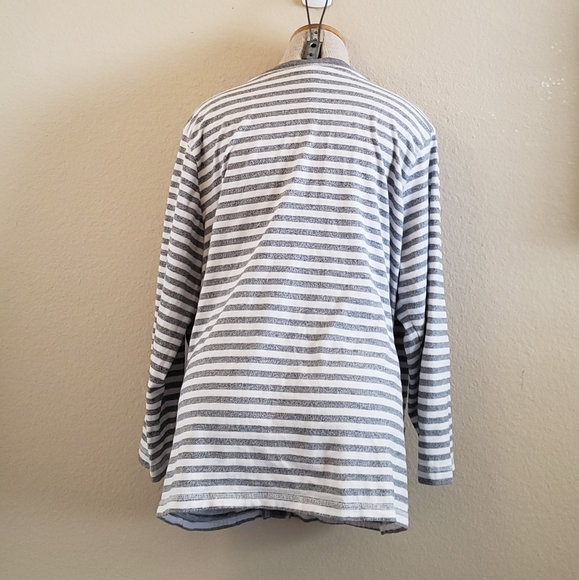 🌟 3 for $15 Deal! 🌟C.O. Daniel's gray white striped sweater cardigan - Picture 3 of 5